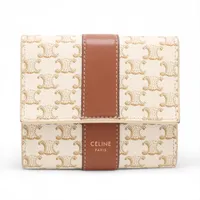 セリーヌ トリオンフ スモールフラップウォレット PVC×レザー