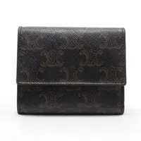 ☆極美品☆箱付☆セリーヌ 財布 トリオンフ スモールフラップウォレット ブラック CELINEセリーヌ スモールウォレットトリオンフ 三つ折り財布ブラック