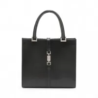 グッチ オールドグッチ ジャッキー レザー ハンドバッグ ブラック 002