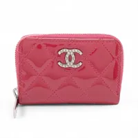 シャネル ココマーク レザー ペンケース ピンク シルバー金具 8番台