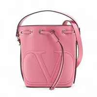 ヴァレンティノガラヴァーニ Vロゴ レザー 2WAYハンドバッグ ピンク