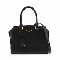 プラダ サフィアーノ レザー 2WAYハンドバッグ ブラック 1BA164