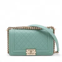 美品 CHANEL シャネル ボーイシャネル キャビア ショルダーバッグ シャネルボーイシャネル ラージ チェーンショルダー 黒 シルバー金具