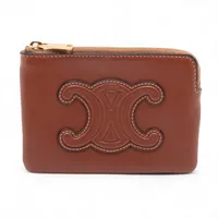 セリーヌ トリオンフ レザー コインケース ブラウン A4149571｜中古