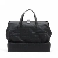 シャネル ニュートラベルライン ナイロンxラムスキン ボストンバッグ ブラック ブラック金具 6番台