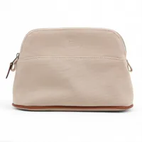 エルメス ボリードポーチTGM キャンバス ポーチ アイボリー シルバー