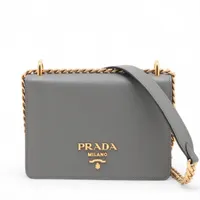 プラダ サフィアーノ レザー チェーンショルダーバッグ ピンクベージュ