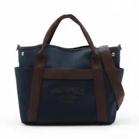 エルメス サックドパンサージュ グルーム キャンバス ネイビー シルバー金具 C:2018年