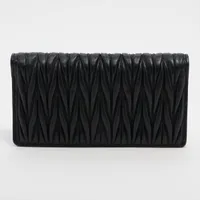 ミュウミュウ マテラッセ 5MV027 レザー ロングウォレット ブラック