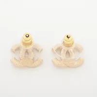 シャネル ココマーク F24V ピアス(両耳用) GP×ラインストーン ゴールド