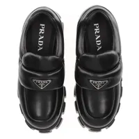 プラダ モノリス レザー ローファー 38 レディース ブラック