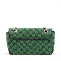 グッチ GGキャンバス GGマーモント キャンバスxレザー チェーン