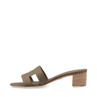 エルメス オアジス レザー サンダル 35 レディース グレージュ