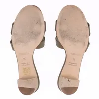 エルメス オアジス レザー サンダル 35 レディース グレージュ