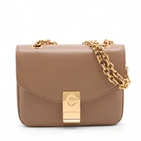 Cesaire セゼール　グレーベージュ レザー バッグ チェーン装飾 Cesaire セゼール グレーベージュ レザー バッグ チェーン装飾