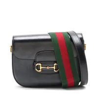 グッチ ホースビット 1955 レザー 2WAYショルダーバッグ ブラック