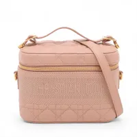 クリスチャンディオール カナージュ レザー バニティバッグ ピンク クリスチャンディオール カナージュ レザー 2WAYバニティバッグ ピンク