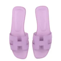 エルメス オラン レザー サンダル 35 レディース ラベンダー A4155083