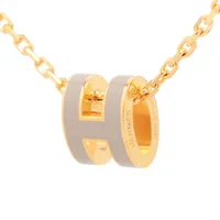 エルメス ミニポップH GD1204 ネックレス GP マロングラッセ×ゴールド