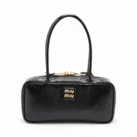 イヴサンローラン ミューズトゥ レザー ハンドバッグ ブラック