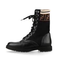 FENDI スエード ベルト ショートブーツ ズッカ ラバーソール ブラック