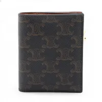 セリーヌ トリオンフ トレー PVC×レザー ブラウン YZ053144｜中古