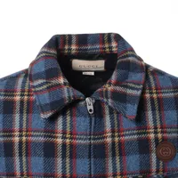 Gucci Wool & Polyester Jacket 48 Men's Blue 648799 cheques with
