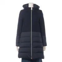 ヘルノ ナイロン ダウンコート 40 レディース ネイビー P1001564D