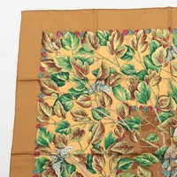 HERMES カレ90 l'ARBRE de SOiE 桑の木と蚕 スカーフ エルメス カレ90 l'ARBRE de SOiE 絹の木 桑の木と蚕 スカーフ シルク