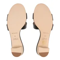 エルメス オアジス レザー サンダル 36 レディース ブラック A4156694