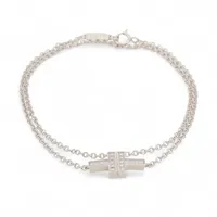 ティファニー Tスクエア ラップ ブレスレット 925×ダイヤ 50.5g