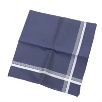 エルメス Hロゴ ハンカチ コットン ネイビー