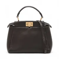 フェンディ ミニピーカブー レザー 2WAYハンドバッグ ブラック 8BN244