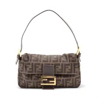 フェンディ ズッキーノ マンマバケット キャンバス×レザー ショルダー