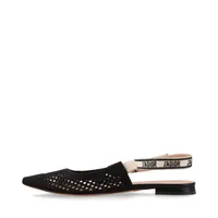 クリスチャンディオール J'ADIOR レザー×ファブリック フラット