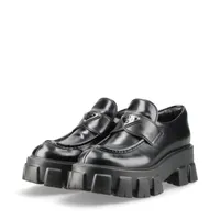 プラダ モノリス レザー ローファー 39 レディース ブラック 1D649M