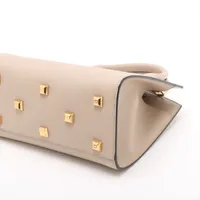 フェラガモ スタジオボックス レザー 2WAYハンドバッグ ベージュ