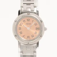 エルメス クリッパー CL4.210 SS SS QZ ピンク文字盤 A4158726｜中古