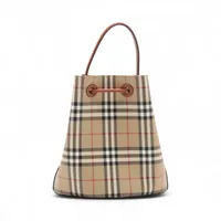 バーバリー ノバチェック バケットバッグ スモール PVCxレザー 2WAY