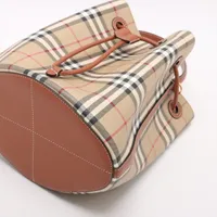 バーバリーズ ノバチェック 2WAY ハンドバッグ ショルダー PVC レザー バーバリー ノバチェック バケットバッグ スモール PVCxレザー 2WAY