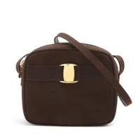 フェラガモ パイソン チェーンショルダーバッグ パープル 214771