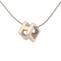 HERMES　エルメス　カージュドアッシュ Hキューブ ネックレス アイボリー □エルメス□ カージュドアッシュ Hキューブ ネックレス アイボリー