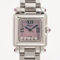 Chopard ステンレススチール 時計 ピンクシェル文字盤 Chopard ステンレススチール 時計 ピンクシェル文字盤 ショパール