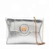 イッセイミヤケ バオバオ PVC チェーンショルダーバッグ シルバー