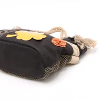 シャネル カメリア キャンバスxレザー トートバッグ ブラックxベージュ