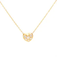 ティファニー ハートパヴェ ダイヤ ネックレス 750(YG) 2.6g A4159611