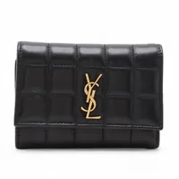 サンローラン ART607738 クロコ型押し マネークリップ ブラック