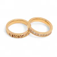 Dior GP ラインストーン ディオレボリューション ロゴ リング Dio(r)evolution ディオレボリューション リング 指輪 GP ライン