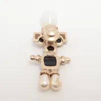 シャネル ココマーク A16K ブローチ GP×ラインストーン×フェイクパール