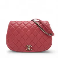 シャネル ジャンボマトラッセ レザー シングルフラップ ダブルチェーン